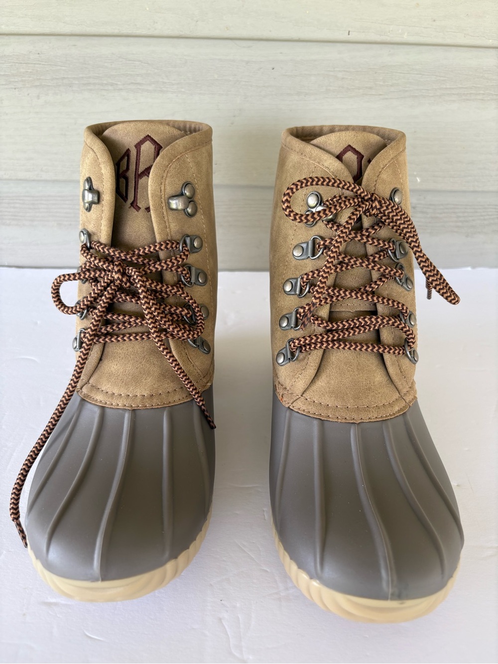 Womens MarleyLilly Size 7 Duck Boots /Water Boots /Rain Boots Tan & Brown